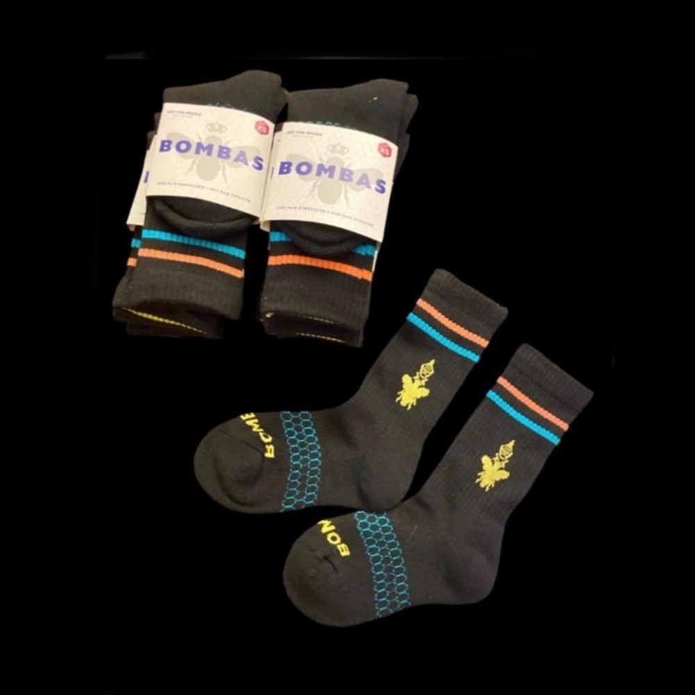 Bombas Youths Originals Unisex Black Casual
Set Of 4 Pairs Of Socks Size XS NWT